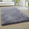 Paco Home Hochflor Teppich Wohnzimmer rutschfest Fellteppich Shaggy Flauschig Weich Modern Kunstfell Fell Imitat Einfarbig, Grösse:120x170 cm, Farbe:Grau