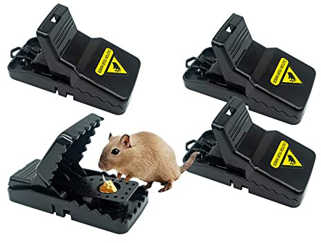 HomeRevel- Reusable Mouse Trap, 6 Pack Mouse Traps for Indoors and Outdoors That Kill Instantly, Quick, Effective and Highly Sensitive Rodent Catcher (4 pack)