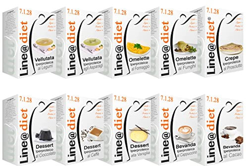 NOVITÁ! MaxiBAG 80 BUSTE DOLCE & SALATO pack proteico Line@Diet | 80 preparati in polvere PROTEICI in 10 GUSTI! | LOW carb, 0 zuccheri | Colazioni, spuntini, pranzi e cene pieni di GUSTO