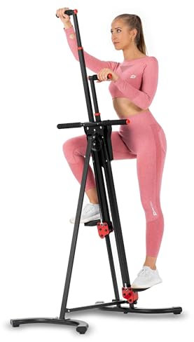Hop-Sport Vertical Climber & Stepper mit Display, Klappbar und Verstellbar Treppensteiger, Fitnessgeräte für Zuhause, Ideal für Ganzkörpertraining, 120 kg Max. Belastbarkeit