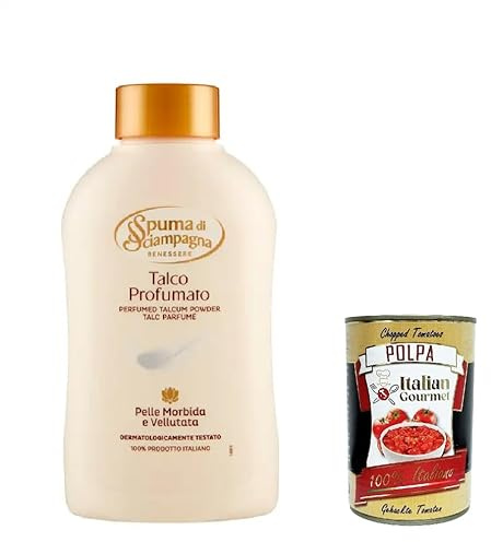 Italian Gourmet Talco Profumato classico Polvo corporal suave 3 x 200 g | Textura fina sulla pelle, fragancia después de un lavado limpio, per uso quotidiano dopo, peso neto total 600 g + Polpa 400 g