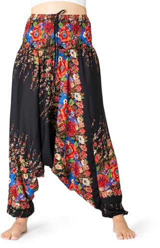 PANASIAM Aladin Pants Flower Black, XL