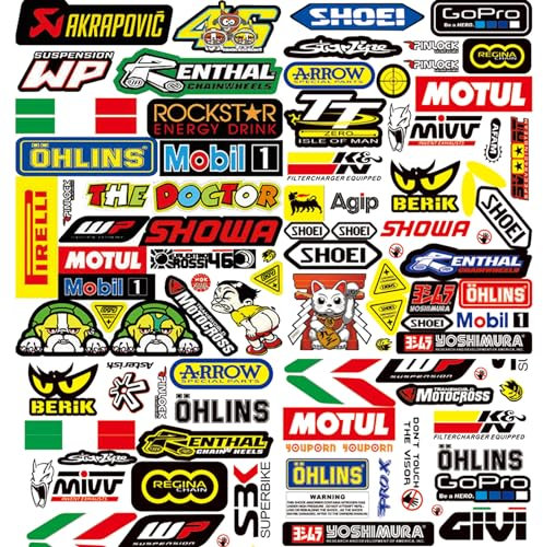 3 Bilder Auto Sticker Motocross Aufkleber Monster Wetterfeste Vinyl Sport Fan Sponsoren Racing Aufkleber für Offroad Motorräder Elektrofahrzeuge, Rennwagen, Skateboard, Helme(B)