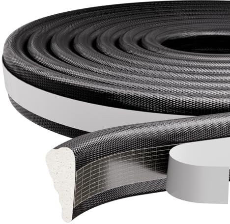 Negro Burletes de Cuña Puertas Ventanas Tiras Sellado Alta Densidad Espuma Cinta de Junta Anti Frío y Colisión para Pvc Ventana Corredera,Ventana Madera,Puerta Aluminio,Puerta Entrada Casa 3 Rollo 5M
