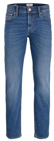JACK & JONES Men’s Regular Fit Stretch Jeans, Low Rise Denim Pants, Blue Jeans for Men UK, Waist Size W28–W36