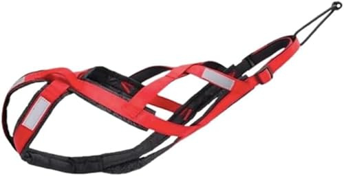 Harnais Total Anti-traction pour Sports avec Chien, Course, Running, Canicross, Traîneau, Mushing, Vélo, Trottinette... (Rouge, XXL)