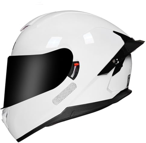 Casco Moto Integrale Retrò Caschi Integrali Per Moto Strada Casco Vintage Integrali Racer Uomini Adulti Donne Con Visiera Casco Cross E Off-Road Integrato Approvato DOTECE D,L:59-60CM