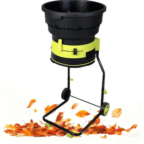 ShaiVrissian Garden Leaf Compost Crusher,Electric Leaf Mulcher Shredder,8000 RPM,Overload Protection,Storage Bag,Leaf Scoops,for Easy Leaf Cleanup,Yard Waste Management Powercord×20m