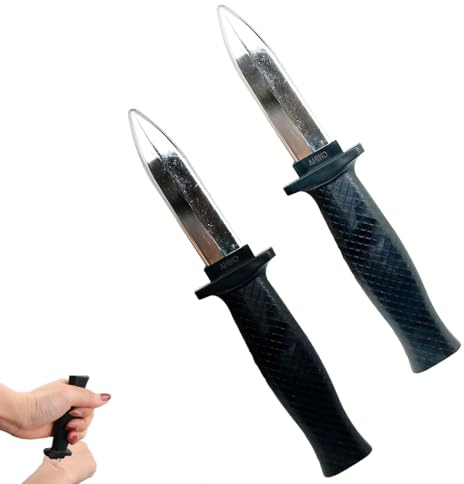 YAZWUR Coltello a Scomparsa per Trucchi, 2 Pezzi, Lama Retrattile, Teatrale Finto, Articolo Scherzoso in Plastica, Accessori Magici, di Aprile, per Scherzi Divertenti, Pugnale per Prank e Bambini