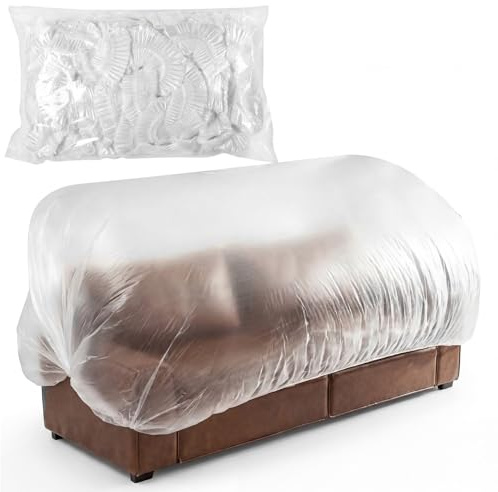 Zynaxir 10 Pcs Plastic Sofa Covers 360x240cm Extra-Large Couch Cover, Waterproof & Dustproof Sofa Protector Transparent, Ideal Protective Cover for Home, Apartment, Office