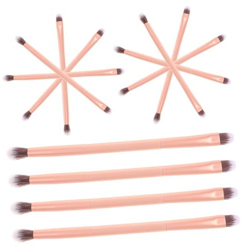HEANUJJ Brochas de Maquillaje para Ojos Doble Punta 24 Piezas, Pinceles para Sombras de Ojos Mango de Aluminio Dorado, Kit Profesional para Maquillaje Femenino Compacto y Portátil