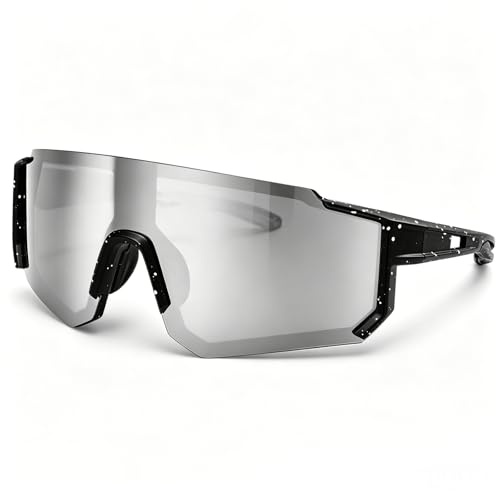 EKKONG Lunette Soleil Sport Enfant, Lunette Velo Enfant, Lunette de Soleil Enfants, Lunettes de Soleil VéLo Enfants pour Garçons et Filles, Adaptées au Vélo, Course à Pied et Tennis