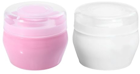 Toyvian Set de 2 Borlas de Polvo para Bebés Estuche para Polvos Sueltos, Dispensador Uniforme para Aplicación Corporal en Rutina de Cuidado
