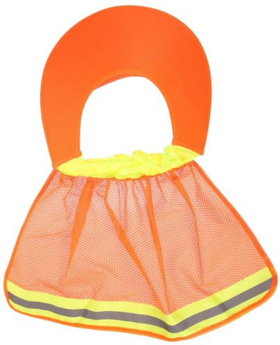 TOVINANNA Parasol en de ala para Visera Casco Naranja Seguridad Completa y Protección Cuello Verano Adecuado para Fiesta Trabajos de Construcción y Jardinería Exterior