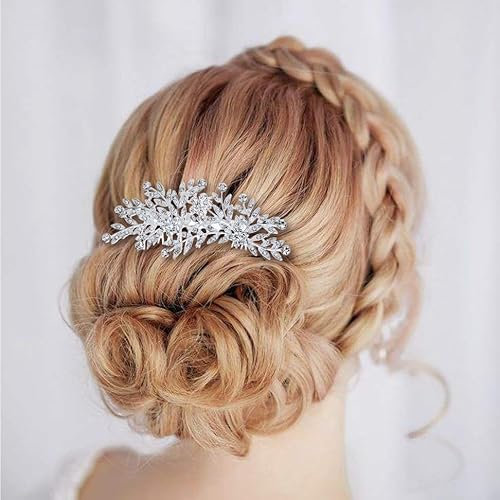 Clearine Braut Haarkamm Künstliche Perlen Kristall Blume Handarbeit DIY Hochzeit Haarnadeln Haarschmuck Ivory-farbe (#Stil 5)