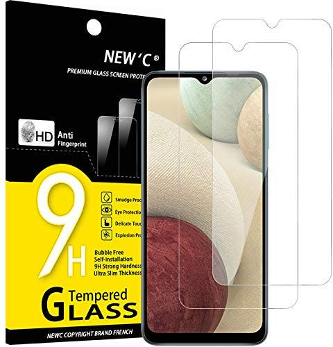 NEW'C 2 Stück für Samsung Galaxy A12 für Panzerglas, Frei von Kratzern, 9H Härte, HD Displayschutzfolie, 0.33mm Ultra-klar, Ultrabeständig