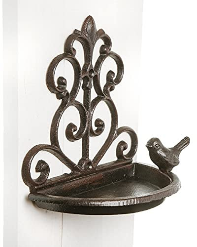 linoows Futterstation, Wandfutterschale, Vogelfutter Station, Vogeltränke aus Gusseisen