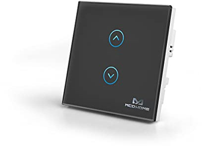 MCO Home Smart Glass Touch Panel Schalter für Rollladen, Schwarz, MH-C421