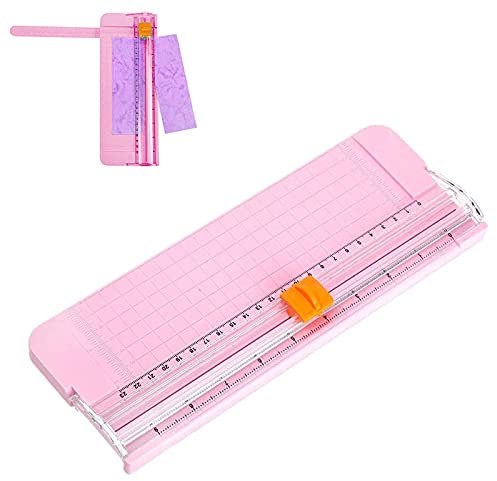 Yuemuop Papierschneidemaschine, Papierschneider, Schneidemaschine für Papier, Schneiden von A3 A4 A5 Papier, für Fotos Handwerksprojekt Etikett Schnittlänge 9,05 Zoll (Rosa)