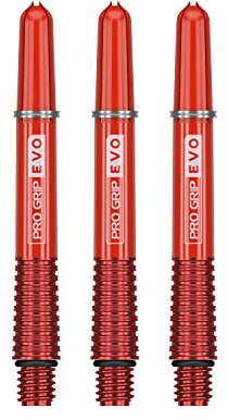 Target Darts Pro Grip Evo Red Aluminium Intermediate Dart Shafts