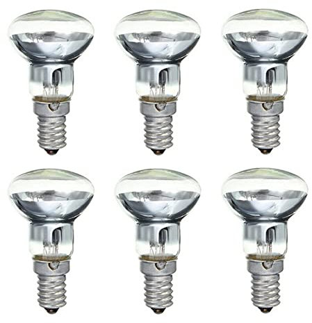 KLKNE 6 x Lavalampe, Ersatz E14 R39, 30 W, Strahler, zum Schrauben, Reflektor, klar, Lavalampe