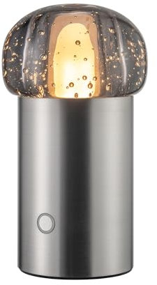 Blomus Mobile Tischleuchte -IRIS- Tischlampe mit eleganter Aluminiumbasis, Akku, Touch, 3 Lichtfarben, Dimmbar, Spritzwassergeschützt, 10x18 cm (Metallic finish)