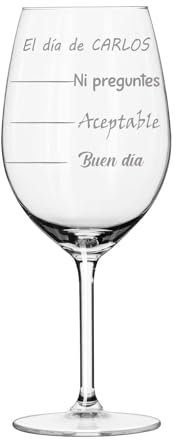 Curia Grabador Copa de Vino Personalizada - Copa de Cristal Grabada para Vino con el Nombre o Texto que quieras - Copa cristal (1, Animo)