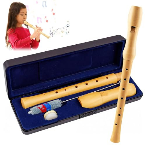 YANGUN Blockflöte Holz, Blockflöte Sopran, Sopran Blockflöte, Exquisit Blockflöte, Flöte aus Holz für Anfänger, C-Sopran Blockflöte mit Reinigungsstift und Bedienungsanleitung, Korkfett