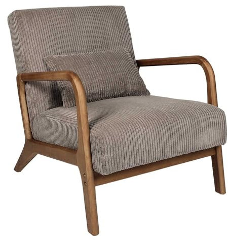 HOME DECO FACTORY, HD0348, Salón Cotele Scott Taupe, Softness, Muebles, Sofá y Sillón, 64,5x75x83,5 cm, Altura del Asiento 43 cm, Gris Pardo, Metal, marrón