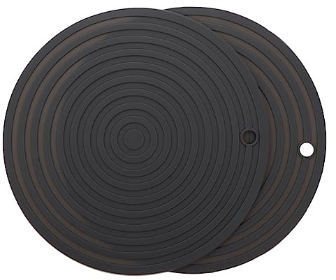 INOOMP 2pcs Silicone Insulation Pad Pet Dish Mat Round Bowl Pad Heat Resistant for Kitchen Use for Placing Food Bowls and Protecting Tables from Hot Pans