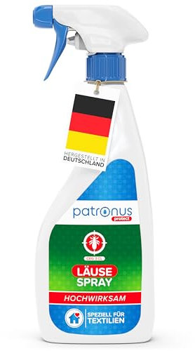 Patronus Läuse Abwehrspray für Textilien & Umgebung [500ml] effektives Läuse-Spray mit natürlichen Wirkstoffen - Läuse Umgebungsspray mit Sofortschutz gegen Läuse - mit dezentem Zitrusduft