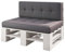 Lermowood Palettenmöbel Mp Bank 100 x 60 x 40 cm Weiß | Europaletten Indoor und Outdoor Lounge Gartenmöbel Holz Gartenmöbel Set Lounge Möbel Terrasse Balkon Loft Stil Paletten