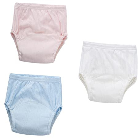 SUPVOX Lot De 3 Culottes D'Apprentissage De La Propreté Pour Bébé Sous-Vêtements Lavables Et Réutilisables 4 Couches Absorbantes Membrane Tpu Imperméable Taille Élastique Respirantes