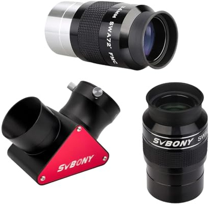 SVBONY SV188P 2 inch Dielectric Mirror Star Diagonal 90 Degree Bundle with SV154 Telescope Eyepiece 2 inch Super Wide Angle Eyepiece and Telescope Eyepiece 34mm 2 inches Ultra Wide Angle 72 Degree