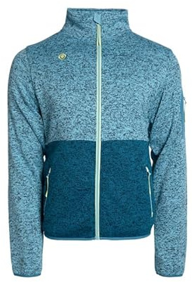 Izas Vadiel Chaqueta de Hombre Look Wool para Invierno. Abrigo Resistente al Viento y Lluvia con Cremallera y Bolsillos. Anorak Transpirable y Cálido para Frío y Nieve. Color Blue. Talla XL