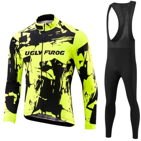 UGLY FROG Abbigliamento Ciclista Invernale con Fodera Termica in Pile per Uomini, Tuta Ciclista con Inserto in Pile Termica, Mutande Ciclista con Imbottitura Posteriore + 20D Gel