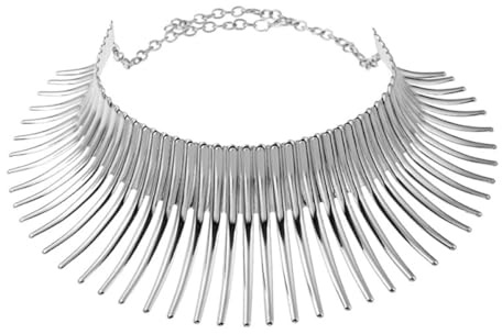SUPVOX Collar Gargantilla para Mujer de Clavícula Diseño Africano, Collar Grueso de Metal Plateado Tiras, Accesorio de Joyería Étnica Adecuado para Moda y Eventos
