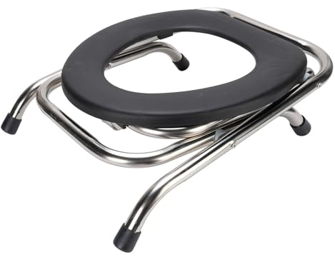Qudinip Hopfällbar Toalettstol, Bärbar Toalettstol med Halkfri Bas och Ergonomisk Design, för Vuxna Som Reser Hemma (30 cm)