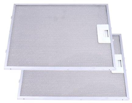 Distri+ - Lote de 2 filtros de metal antigrasa para campana extractora compatible con AEG, Electrolux, Faure... Alternativa para referencias originales 80877665/4055467700... Tamaño: 343 x 285 mm
