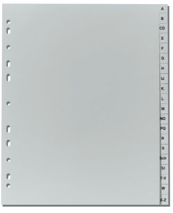 Herlitz 10901718 Register A-Z, 24 x 29,7 cm, Überbreite, PP, Eurolochung