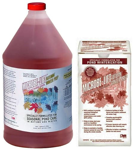 Aquaforte microbe-Lift Autumn Winter Prep 4 Litres + 8 Sachets, Décompose La Vase, les Algues et les Feuilles mortes, des Bactéries Résistantes Au Froid maintiennent Votre Bassin en Équilibre