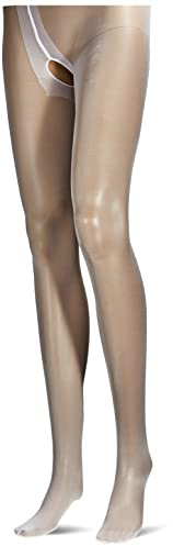 Miss O Damen 20den, White, / X-large Miss O Ouvert Strumpfhose mit offenem Schritt 20den White Large X Large, Weiß, L-XL EU