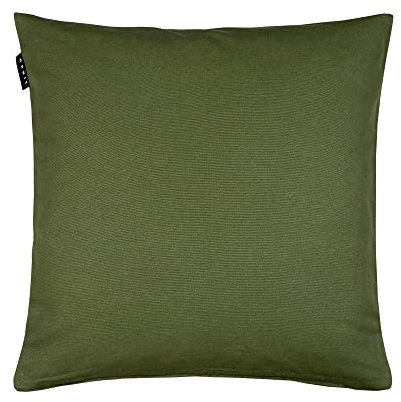 LINUM Annabell Elegant Kissenhülle 50x50 cm, 100% Baumwolle, Maschinenwaschbar, Dunkel Olivgrün