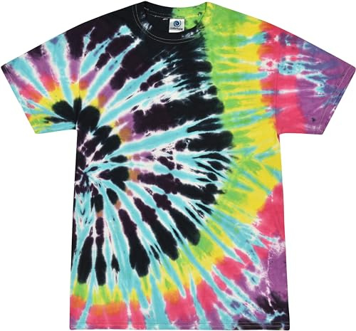 Colortone 100% Cotton Reactive Tie Dye T-Shirt for Women and Men, X-Large, Flashback