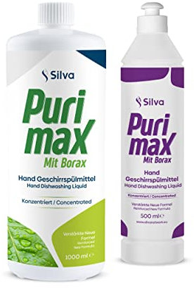 1000ml Konzentriertes flüssiges Hand Geschirrspülmittel | Chemikalienfreies Spülmittel mit natürlichen Inhaltsstoffen | 3 Tropfen auf 1 Liter heißes Wasser | SLS, SLES, Plastikfrei