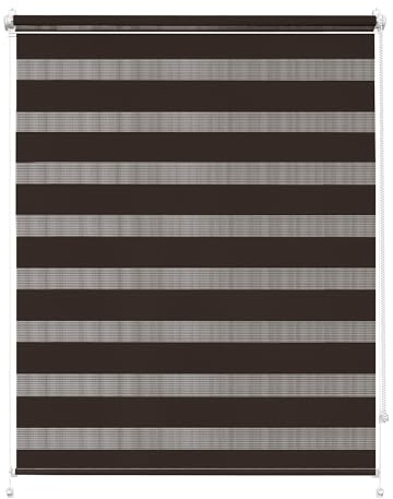 Rettika Doppelrollo Klemmfix ohne Bohren – Braun – Breite 85 cm, Höhe 120 cm – Duo Rollo für Innenräume, Sichtschutz Fensterrollo mit Lichtregulierung