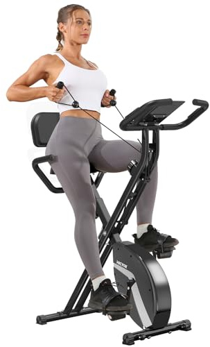 Micyox MX-600 Cyclette Magnetica con Schienale Bicicletta da Ciclismo da Interno Pieghevole con Display LCD e Sensore di Frequenza Cardiaca