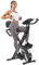 Micyox MX600 Heimtrainer Fahrrad Magnetisches Heimtrainer mit Rückenlehne Heimtrainer Fahrrad Klappbar mit LCD-Display und Herzfrequenzsensor Heimtrainer mit Widerstandsbändern