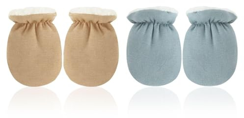 2 Pairs of Baby Gloves, Soft Baby Gloves, Baby Warm Gloves, Baby Fleece Gloves, Baby Mittens