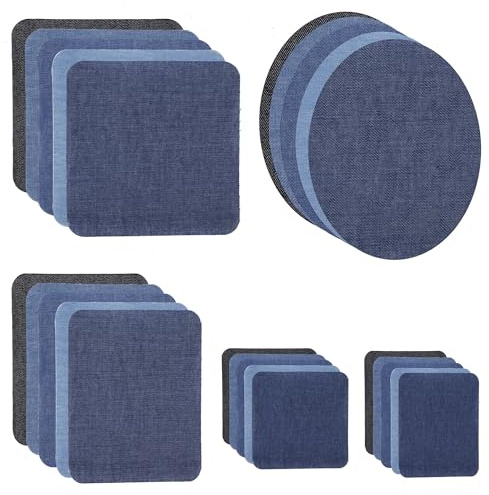 Tunejoy Toppe Termoadesive Jeans Vestiti Cucire Patch Toppa per Stirare Jeans Ferro-on Patch Riparazione Decorazione per Giacche Borse Fai da Te 25 Pezzi